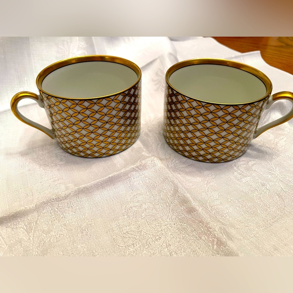 Cherbourg Buff by Fitz and Floyd.  Cups only (2) used excellent condition